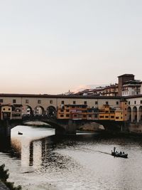 Bridge over river against clear sky