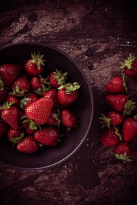 Close-up of strawberries in bowl