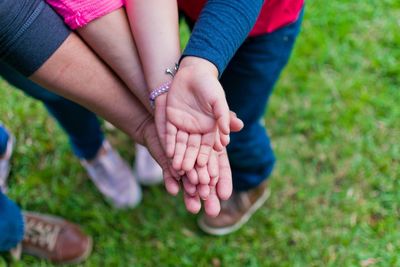 Family holding hands