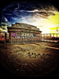 View of illuminated building