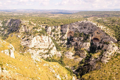 High angle view of landscape against sky