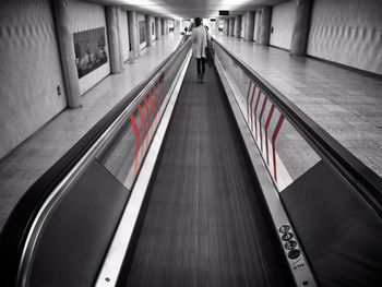 Staircase on escalator