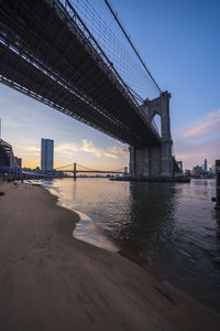 Bridge over river against clear sky