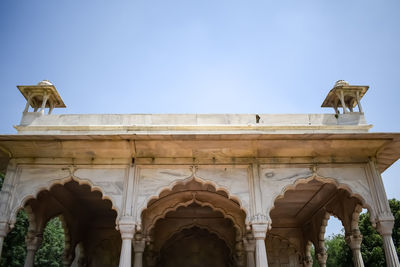 Architectural details of lal qila - red fort situated in old delhi, india,view inside delhi red fort