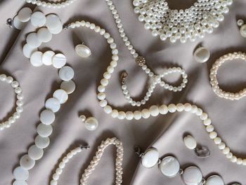Close-up of pearl jewelry