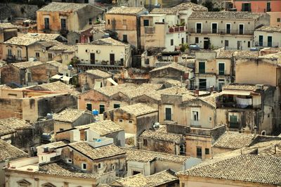 High angle shot of townscape