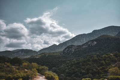 Scenic view of mountains against sky