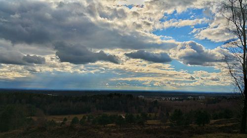 Scenic view of landscape against cloudy sky