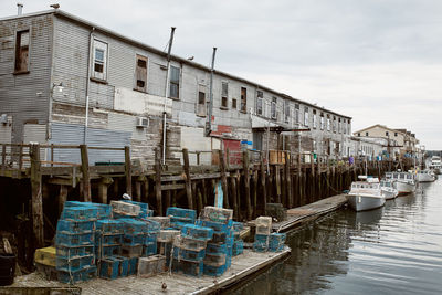 Commercial fishing wharf in the old port harbor district of portland, maine