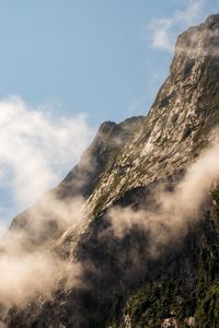 Low angle view of mountain against sky