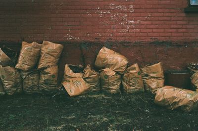 Heap of brick wall