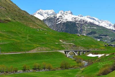 Scenic view of mountains against sky