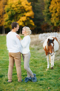 Full length of a horse on field