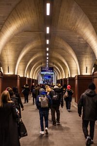 People walking in subway station