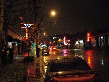 Traffic on road at night