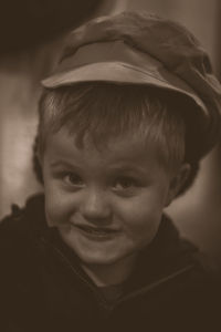 Close-up portrait of smiling boy