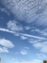 Low angle view of clouds in sky