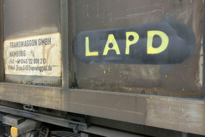 Information sign on train