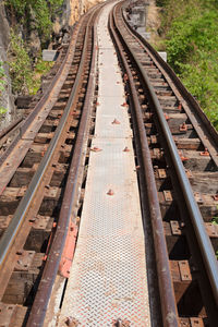 High angle view of railroad track