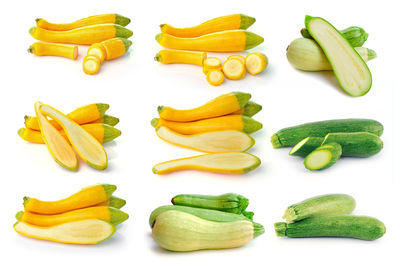 Various vegetables on white background