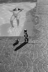 Woman swimming in pool