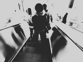 Low angle view of escalator