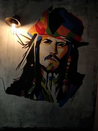 Close-up of multi colored decoration hanging at night