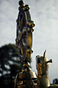 Close-up of carving on wall