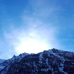 Low angle view of mountain against sky