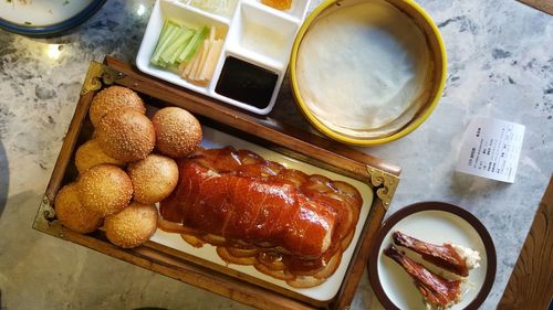 Close-up of served food
