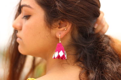 Close-up portrait of a young woman