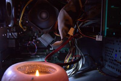 Close-up of illuminated lamp