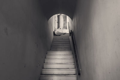 Low angle view of spiral staircase