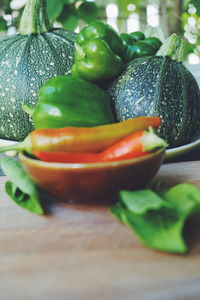 Close-up of various vegetables on table