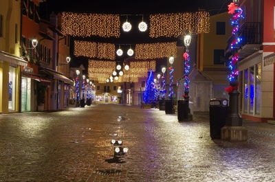 Illuminated lights in building