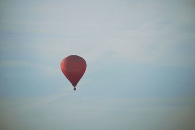 Low angle view of hot air balloon against sky