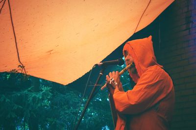 Man playing the flute