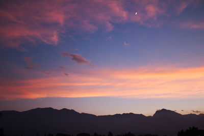 Scenic view of dramatic sky during sunset