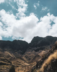 Low angle view of mountain against sky