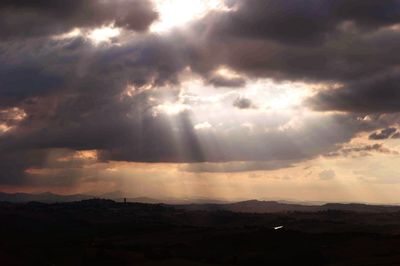 Scenic view of landscape against cloudy sky
