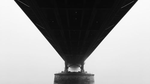 Low angle view of bridge against clear sky