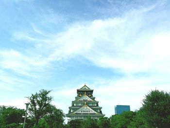 Pagoda with sky in background