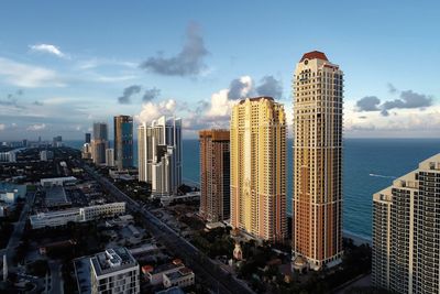 Aerial view of buildings in city