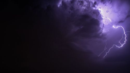 Lightning in sky