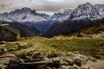 Scenic view of mountains against sky