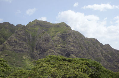 Low angle view of mountain against sky