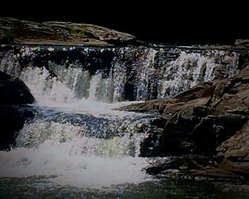 Scenic view of waterfall