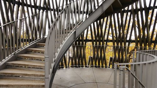 Metal bridge over field