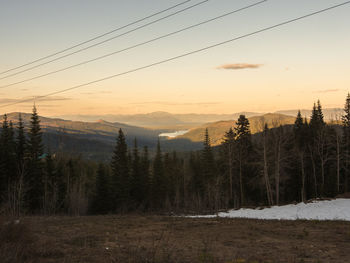 Scenic view of landscape against sky during sunset