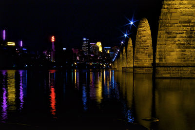 Illuminated city at night